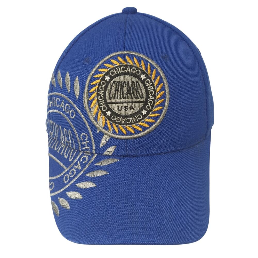Chicago U.S.A Strapback Baseball Cap Blue One Size Adjustable Embroidered